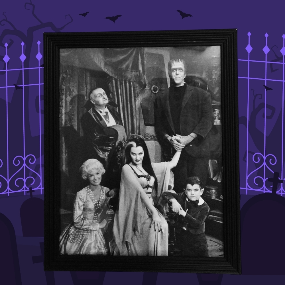 THE MUNSTERS Family Portrait BW Framed Halloween Decor 8x10 with frame